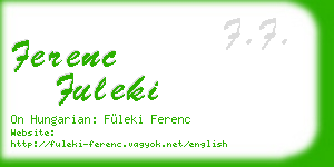 ferenc fuleki business card